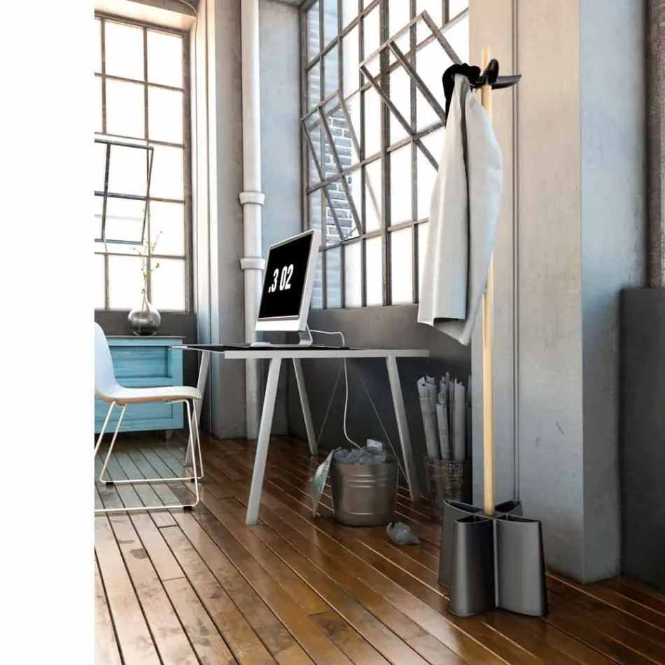 Natural beech umbrella stand and Nurri polypropylene Viadurini