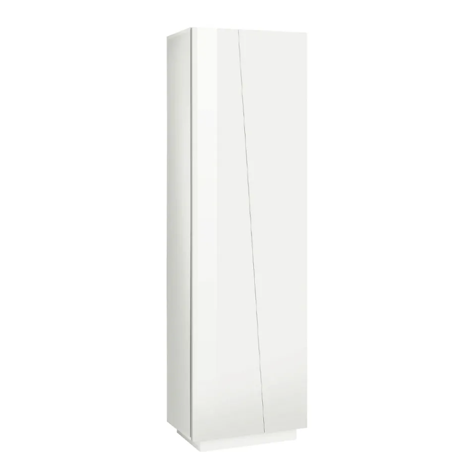 2-Door Wardrobe in Sustainable White or Slate Melamine Wood - Joris Viadurini
