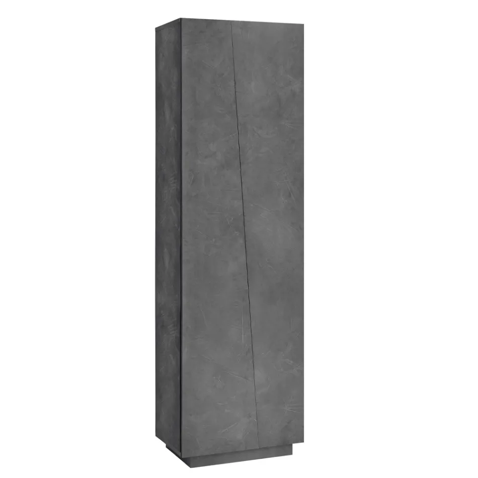 2-Door Wardrobe in Sustainable White or Slate Melamine Wood - Joris Viadurini