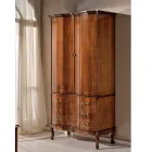 Classic Wooden Wardrobe with 2 Doors and 3 Drawers Made in Italy - Luxury Viadurini