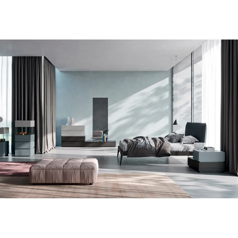 Bedroom Furniture with 7 Elements Modern Style Made in Italy - Polynesia Viadurini