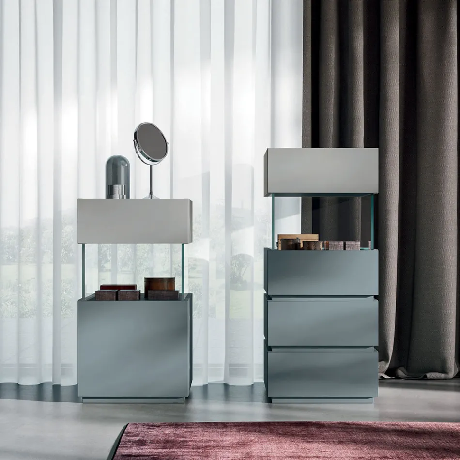 Bedroom Furniture with 7 Elements Modern Style Made in Italy - Polynesia Viadurini