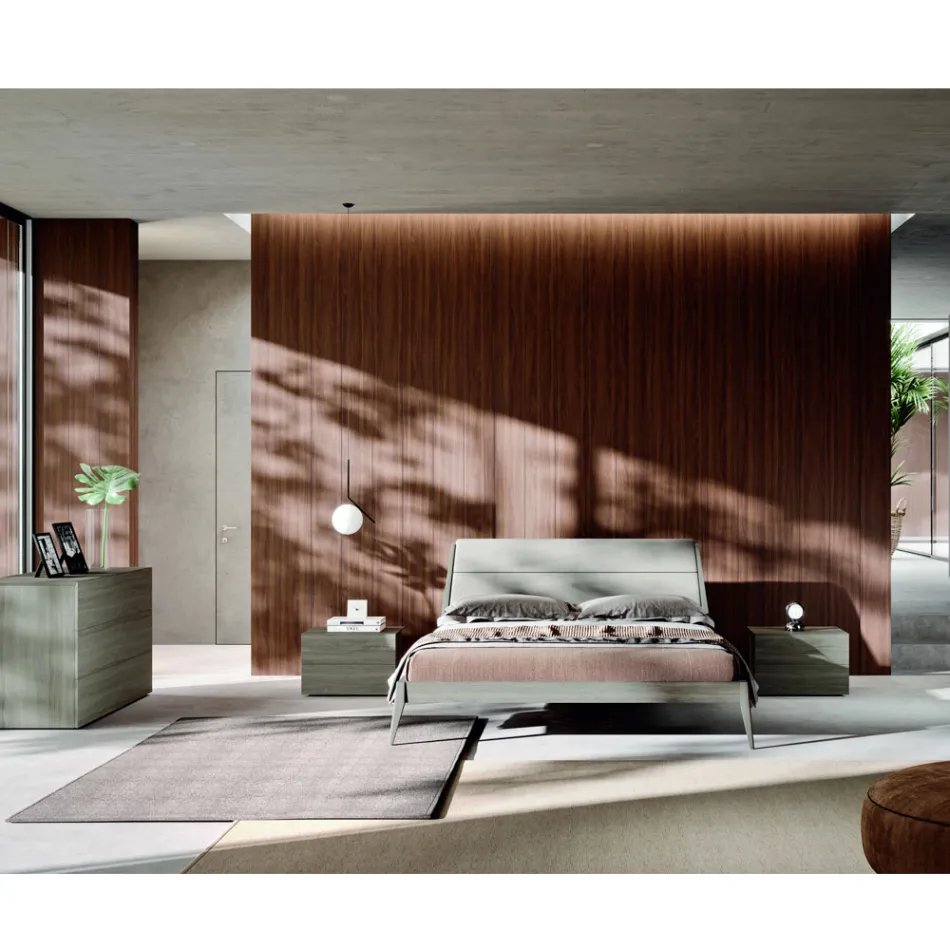 Double Bedroom Furniture with 4 Elements Made in Italy - Lucania Viadurini