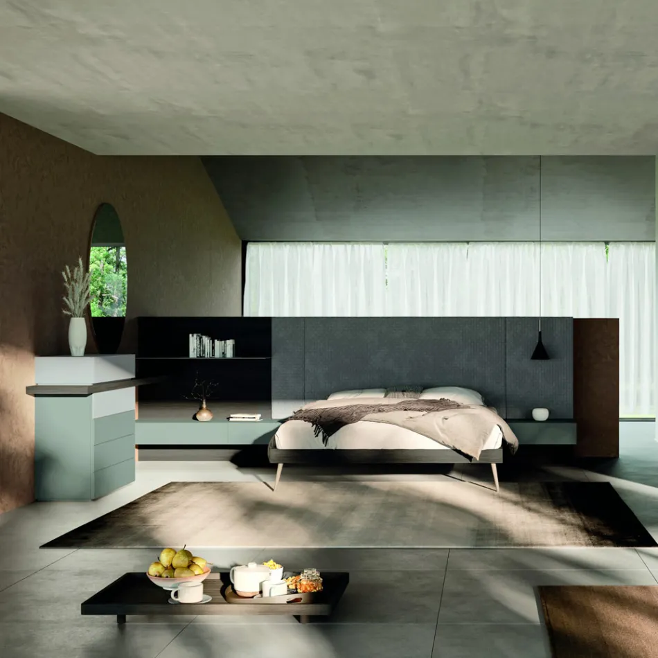 6-Element Bedroom Furniture Made in Italy - Ruby Viadurini