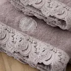 Armonia Cotton and Lace Face Towels, Guest Towels and Bath Towels - Frollo Viadurini
