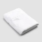 White Cotton Terry Face Towel with Geometric Decoration - Gimmy Viadurini