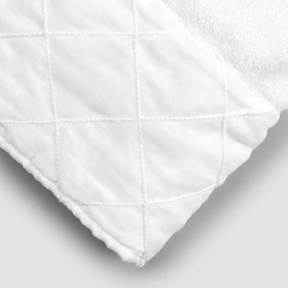 White Cotton Terry Face Towel with Geometric Decoration - Gimmy Viadurini