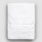 White Cotton Terry Face Towel with Geometric Decoration - Gimmy Viadurini