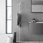 Modern Design Floor Coat Rack in White or Chrome Metal - Kottac Viadurini