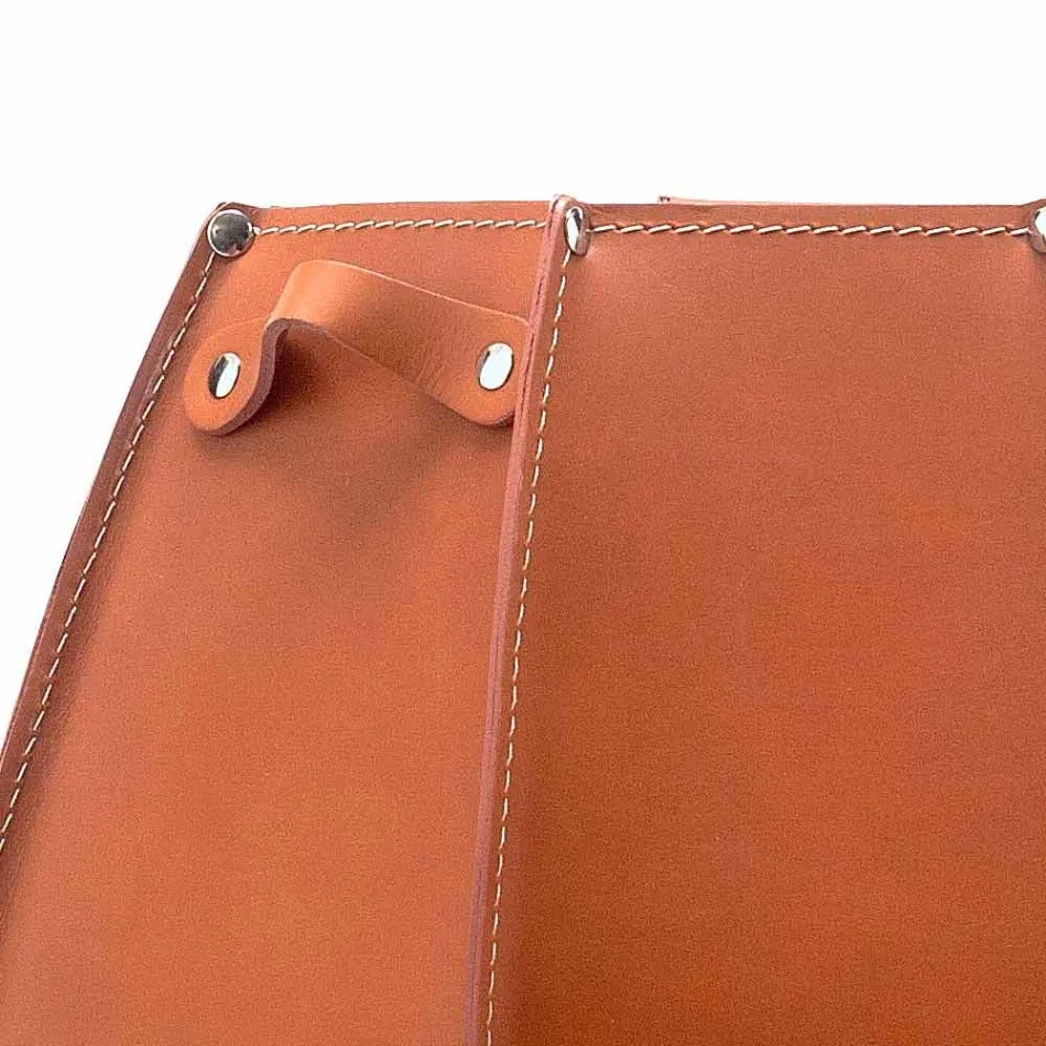 Audrey umbrella stand with modern design in leather, made in Italy Viadurini