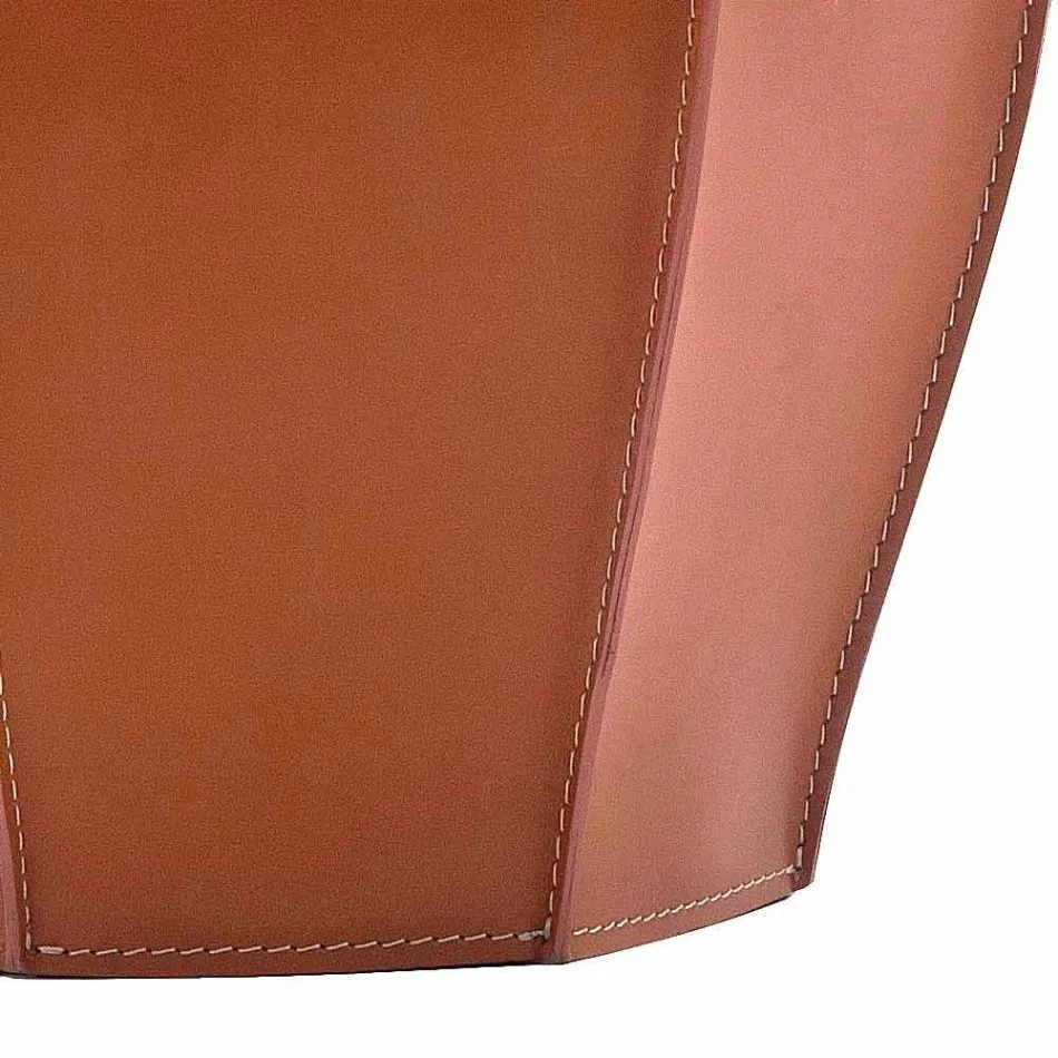 Audrey umbrella stand with modern design in leather, made in Italy Viadurini