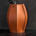 Audrey umbrella stand with modern design in leather, made in Italy Viadurini