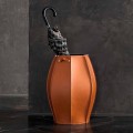 Audrey umbrella stand with modern design in leather, made in Italy