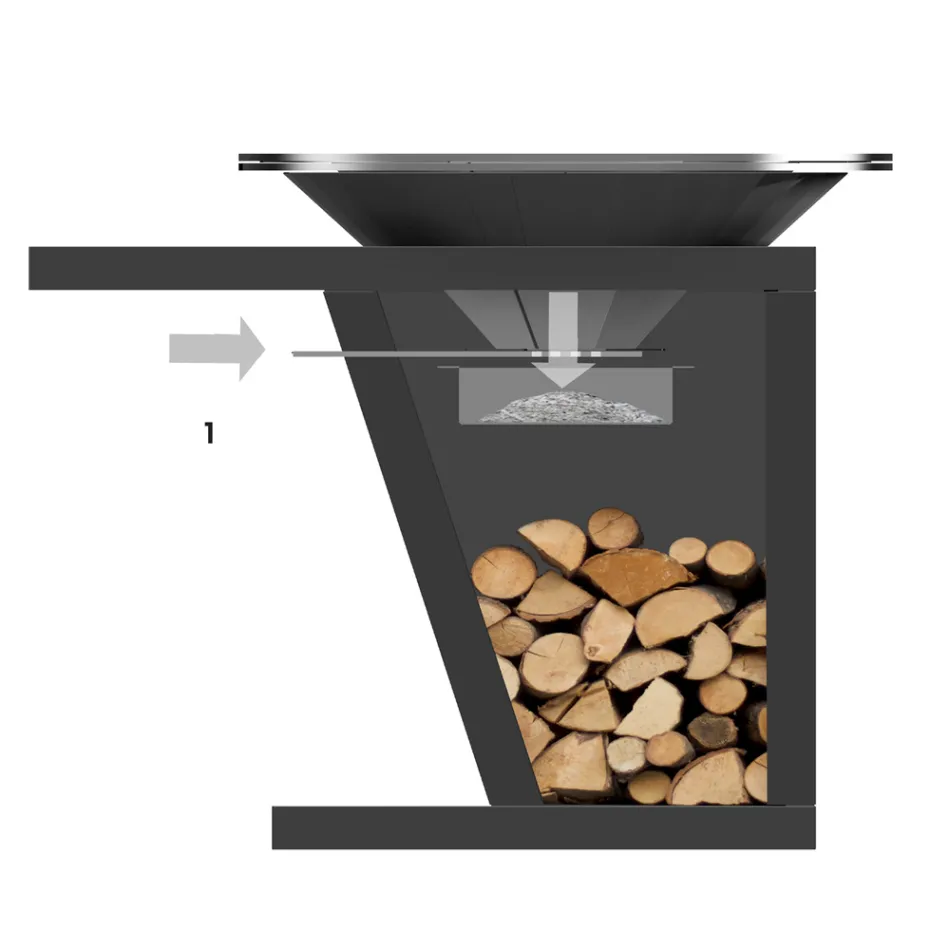 With Cooking Plate And Wood-Holder Compartment – Giorgione Viadurini