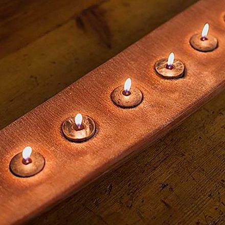 Wax boat with brown or ivory candles included Made in Italy - Ludvig Viadurini