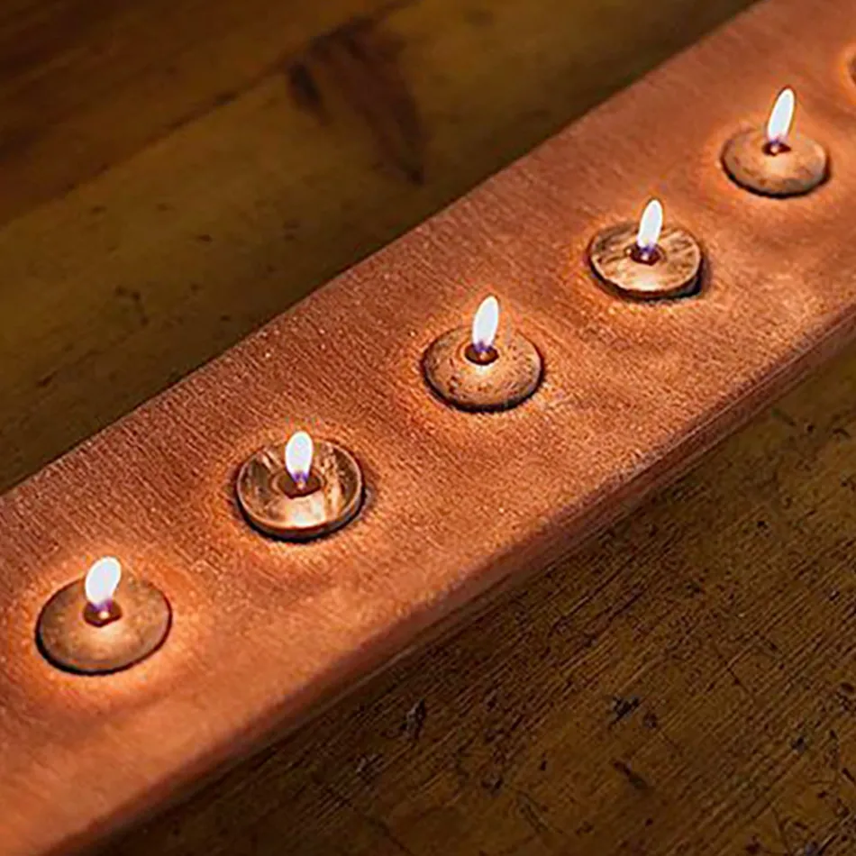 Wax boat with brown or ivory candles included Made in Italy - Ludvig Viadurini
