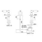 3 Hole Bidet Mixer with Internal Brass Delivery Made in Italy - Noriana Viadurini