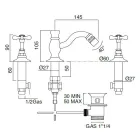 3 Hole Bidet Mixer with Classic Handmade Brass Waste - Fioretta Viadurini