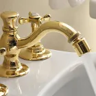 3 Hole Bidet Mixer with Classic Handmade Brass Waste - Fioretta Viadurini