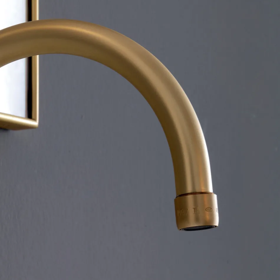 3-hole basin mixer with high spout with brass pop-up waste Made in Italy - Red Viadurini