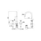 3-hole basin mixer with high spout in nickel finish Made in Italy - Red Viadurini