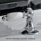 3 Hole Basin Mixer with Classic Style Levers in Handcrafted Brass - Noriana Viadurini