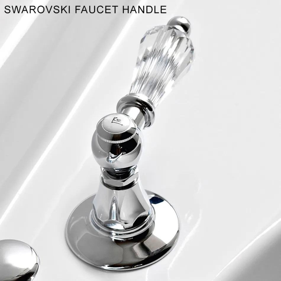 3 Hole Basin Mixer with Brass Drain Classic Handcrafted Style - Noriana Viadurini