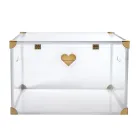 Plexiglass Storage Trunk with Gold Details Made in Italy - Briseide Viadurini