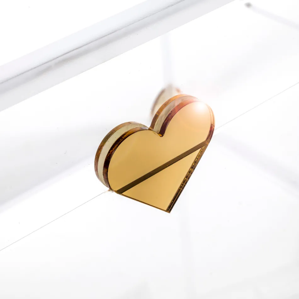 Plexiglass Storage Trunk with Gold Details Made in Italy - Briseide Viadurini