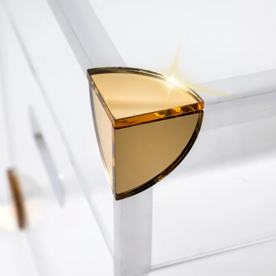 Plexiglass Storage Trunk with Gold Details Made in Italy - Briseide Viadurini
