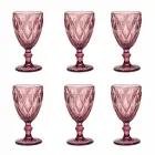 Modern Design Glass Colored Wine Glasses 6 Pieces - Timon Viadurini