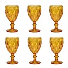 Modern Design Glass Colored Wine Glasses 6 Pieces - Timon Viadurini