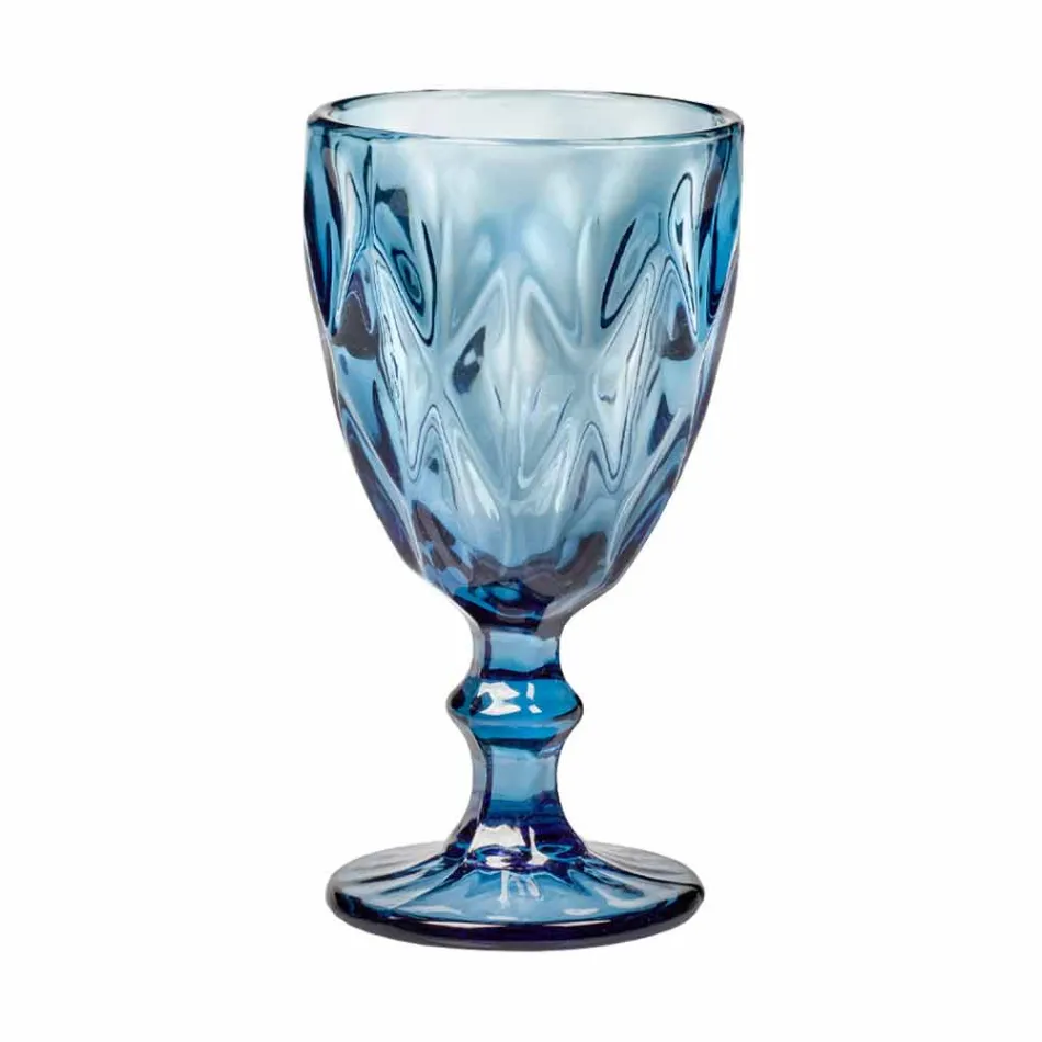 Modern Design Glass Colored Wine Glasses 6 Pieces - Timon Viadurini