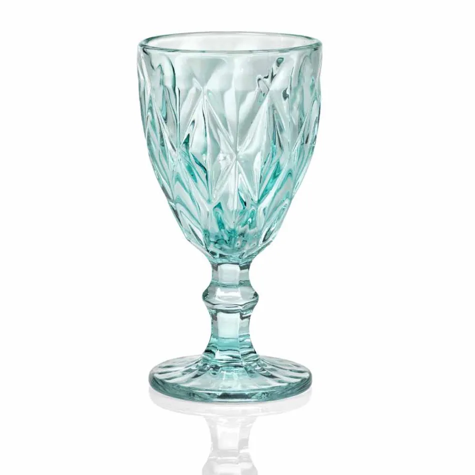 Modern Design Glass Colored Wine Glasses 6 Pieces - Timon Viadurini