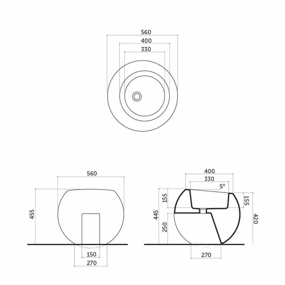 Ball-Shaped Bidet in Fanna Colored Ceramic Viadurini