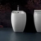 Bidet in white ceramic with a modern Gais design, made in Italy Viadurini