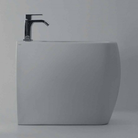 Bidet in white ceramic with a modern Gais design, made in Italy Viadurini