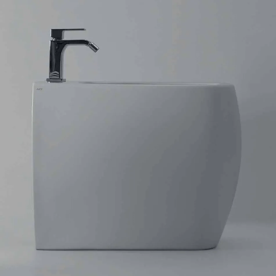 Bidet in white ceramic with a modern Gais design, made in Italy Viadurini