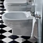 Classic Single-Hole Bidet in White Ceramic Made in Italy - Marwa Viadurini
