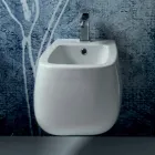 Gaiola white ceramic wall-hung design bidet, made in Italy Viadurini