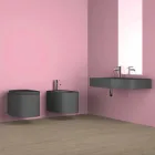 Wall-hung ceramic bidet of modern design produced in Italy, Hamlet Viadurini