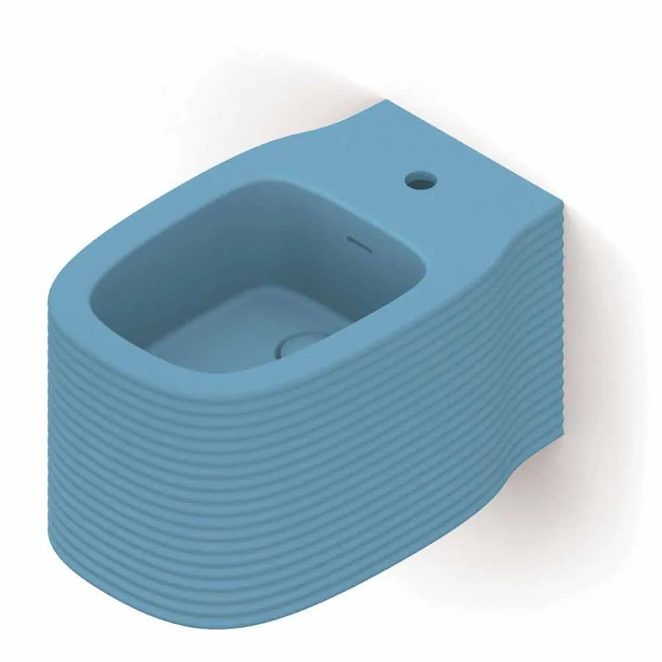 Wall-hung ceramic bidet of modern design produced in Italy, Hamlet Viadurini