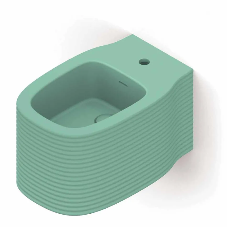 Wall-hung ceramic bidet of modern design produced in Italy, Hamlet Viadurini