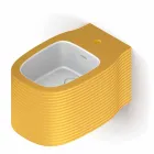 Wall-hung ceramic bidet of modern design produced in Italy, Hamlet Viadurini