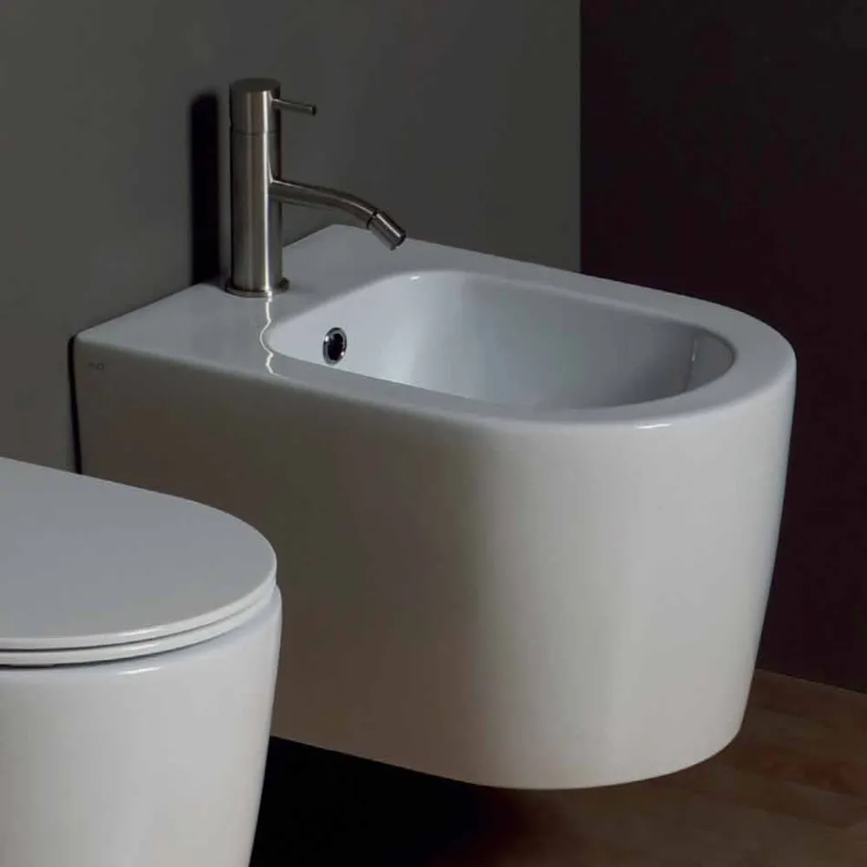 Shine Square modern ceramic wall hung bidet 50x35cm, made in Italy Viadurini