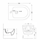 Modern wall hung bidet in white ceramic Star 50x35cm made in Italy Viadurini