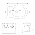 Modern wall hung bidet in white ceramic Style 54x36 cm, made in Italy Viadurini