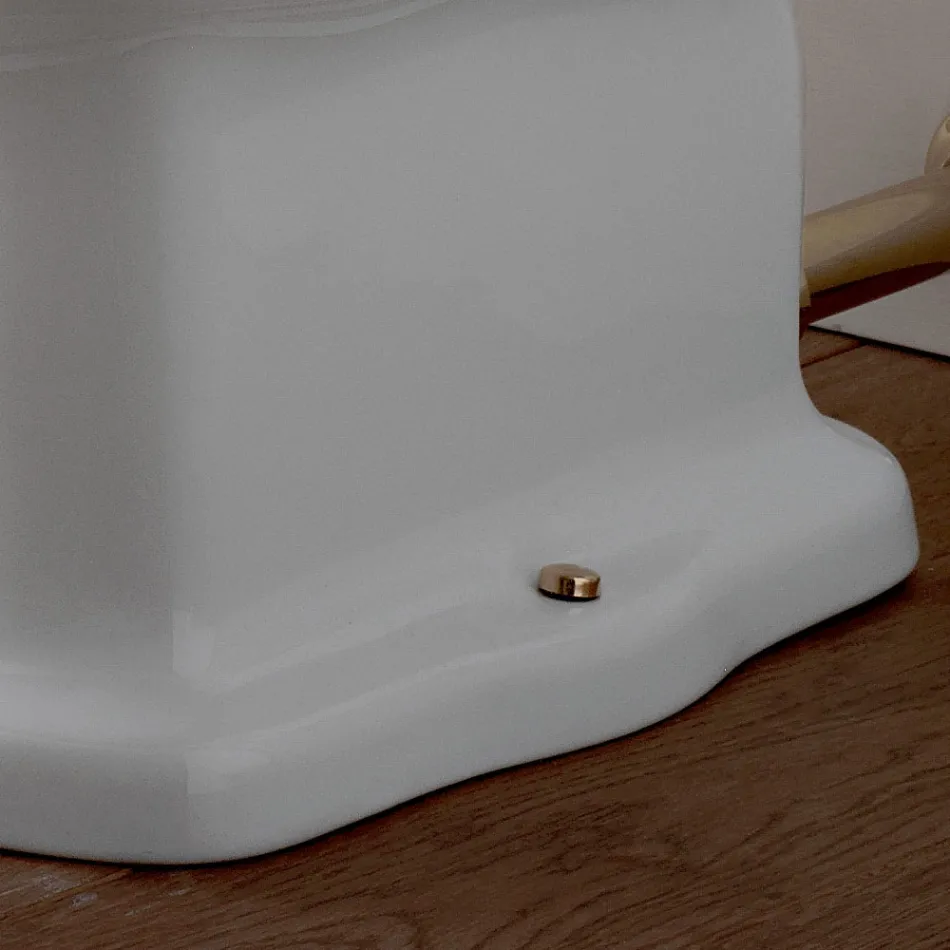 Classic Design White Bidet in White Ceramic Made in Italy - Paulina Viadurini