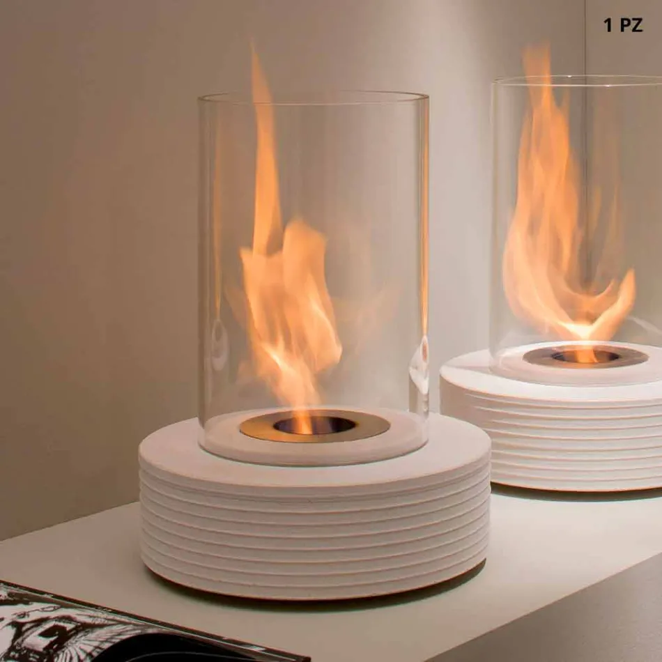 Biocamino round support marble Gordon, made in Italy Viadurini