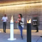 Outdoor table with bioethanol burner and glass top Dean-Table Viadurini
